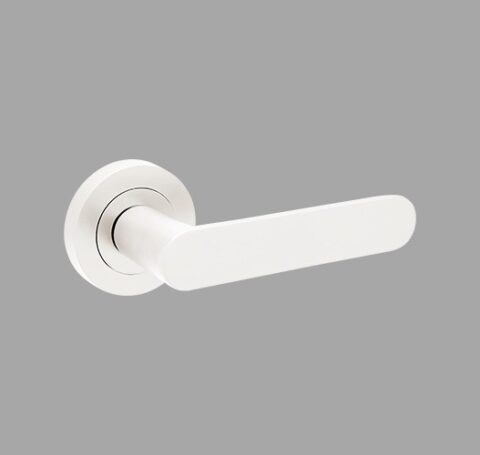 Zanda Duke Round Passage Lever Set White