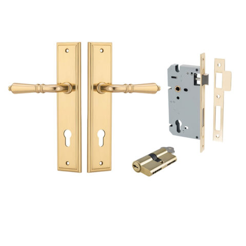 Iver Sarlat Stepped Entrance Key/Key Lever Kit Polished Brass