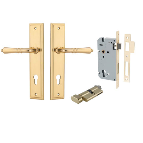 Iver Sarlat Stepped Entrance Key/Thumb Lever Kit Polished Brass