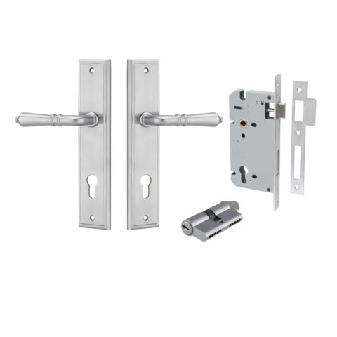 Iver Sarlat Stepped Entrance Key/Key Lever Kit Brushed Chrome