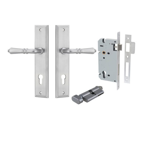 Iver Sarlat Stepped Entrance Key/Thumb Lever Kit Brushed Chrome