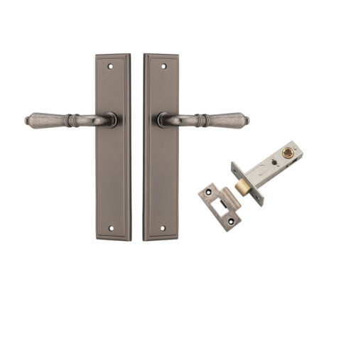 Iver Sarlat Stepped Passage Lever Kit Distressed Nickel