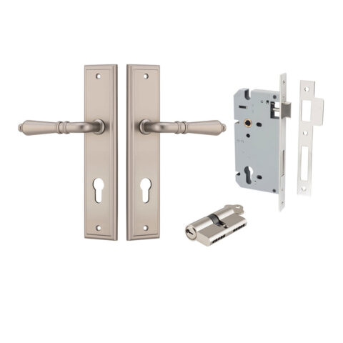Iver Sarlat Stepped Entrance Key/Key Lever Kit Satin Nickel