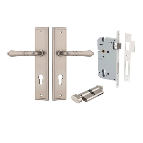 Iver Sarlat Stepped Entrance Key/Thumb Lever Kit Satin Nickel