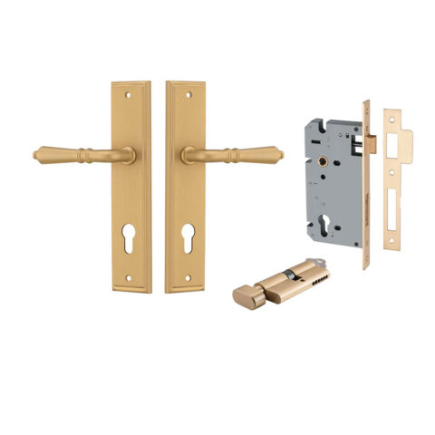 Iver Sarlat Stepped Entrance Key/Thumb Lever Kit Brushed Brass