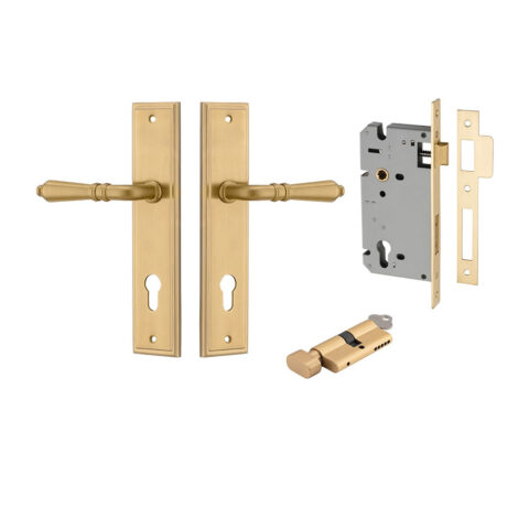 Iver Sarlat Stepped Entrance Key/Thumb Lever Kit Brushed Gold PVD