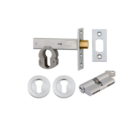 Iver Euro Mortice Deadbolt Kit Key/Key Brushed Chrome
