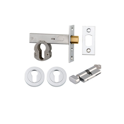Iver Euro Mortice Deadbolt Kit Key/Thumb Polished Chrome