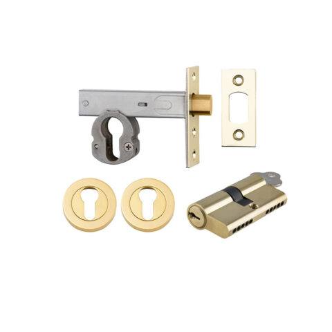 Iver Euro Mortice Deadbolt Kit Key/Key Polished Brass