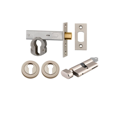 Iver Euro Mortice Deadbolt Kit Key/Thumb Satin Nickel