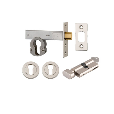 Iver Euro Mortice Deadbolt Kit Key/Thumb Polished Nickel