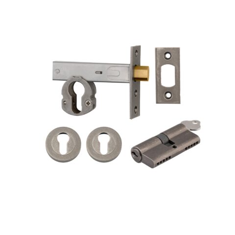 Iver Euro Mortice Deadbolt Kit Key/Key Distressed Nickel