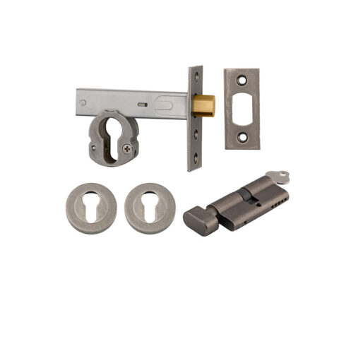Iver Euro Mortice Deadbolt Kit Key/Thumb Distressed Nickel