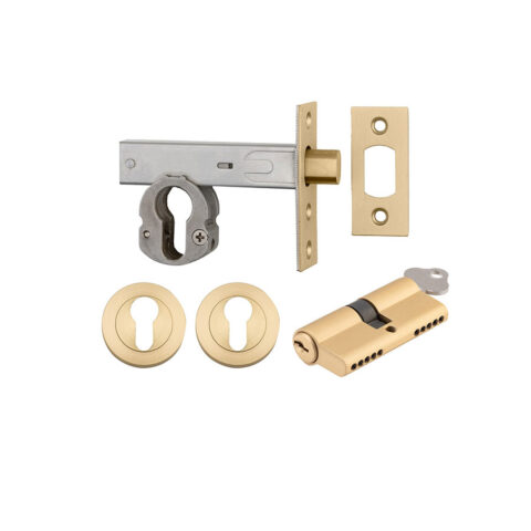 Iver Euro Mortice Deadbolt Kit Key/Key Brushed Gold PVD