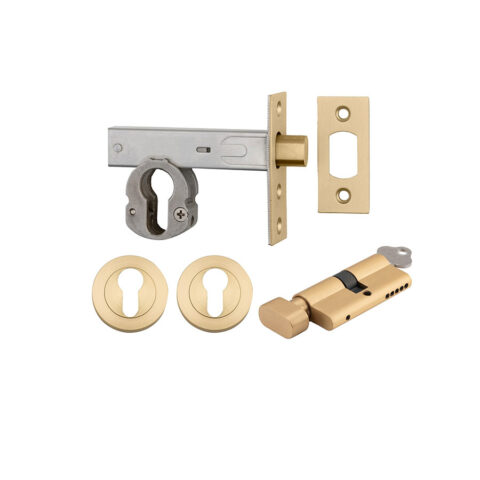 Iver Euro Mortice Deadbolt Kit Key/Thumb Brushed Gold PVD