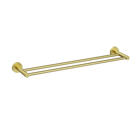 P&P Plus Otus Slimline SS304 Double Towel Rail 600mm Brushed Gold