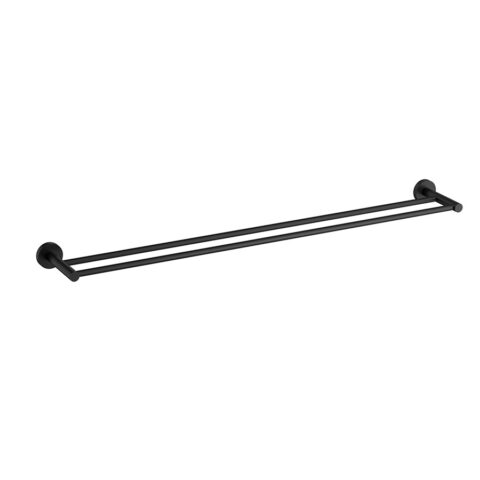 P&P Plus Otus Slimline SS304 Double Towel Rail 900mm Matte Black