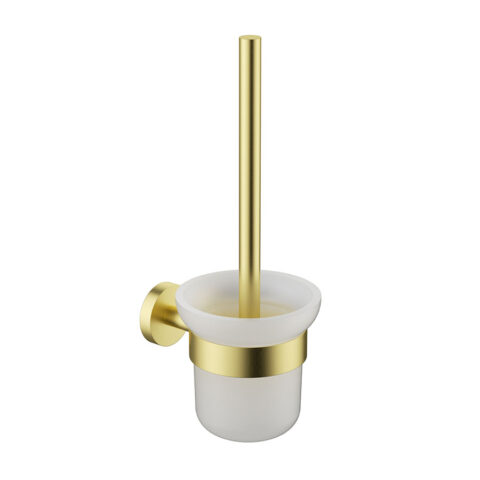 P&P Plus Otus Slimline SS304 Toilet Brush Holder Brushed Gold