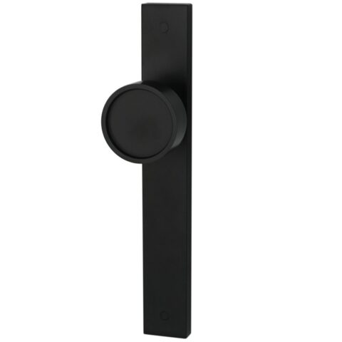 Builders Choice Long Plate Recessed Face Knob Passage Set Matte Black