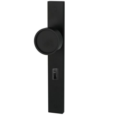Builders Choice Long Plate Recessed Face Knob Privacy Set Matte Black