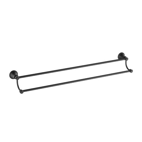 Ikon Clasico 600mm Double Towel Rail Matte Black