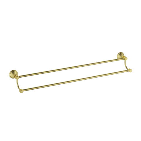 Ikon Clasico 800mm Double Towel Rail Brushed Gold