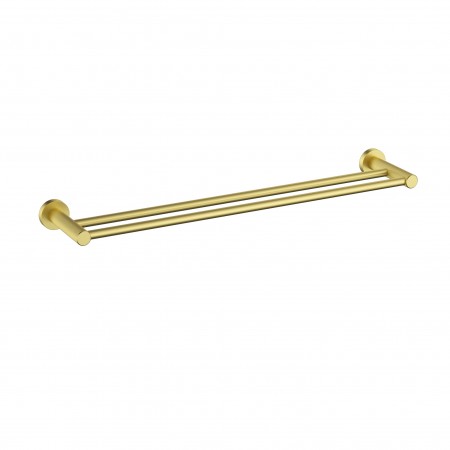Ikon Linie 600mm Double Towel Rail Brushed Gold