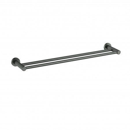 Ikon Linie 600mm Double Towel Rail Gunmetal