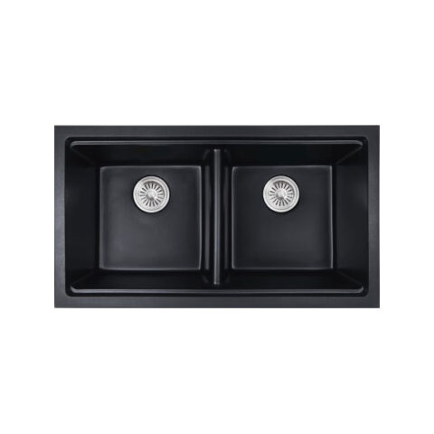 Cora Black Granite Sink Double Bowl