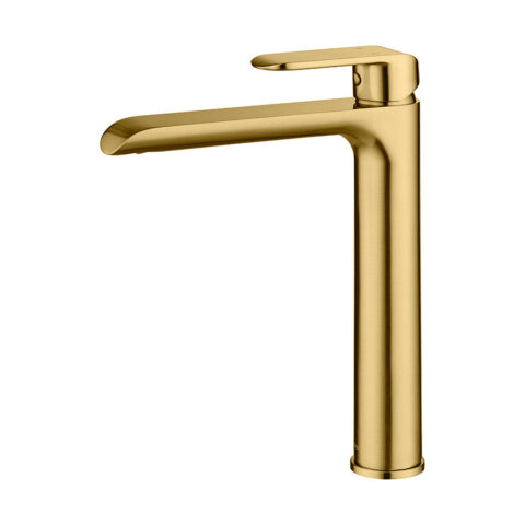 Ikon Kara High Rise Basin Mixer Brushed Gold