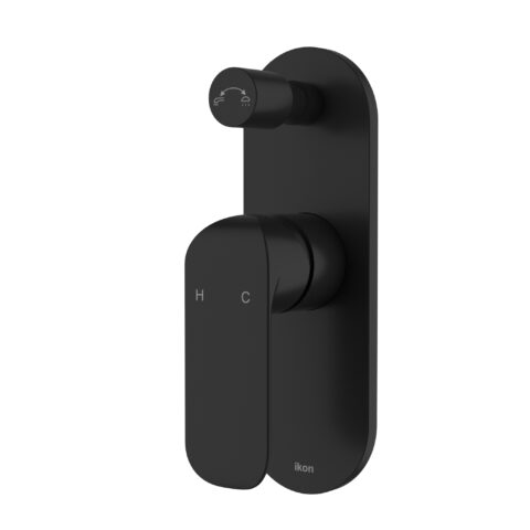 Ikon Kara Wall Mixer With Diverter Matte Black