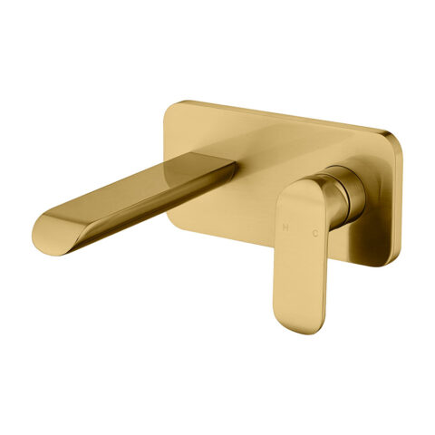Ikon Kara Wall Mixer With Spout Brushed Gold