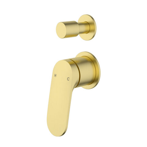 Ikon Sulu II Separate Wall Diverter Mixer Trim Kit Brushed Gold