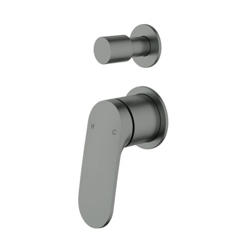 Ikon Sulu II Separate Wall Diverter Mixer Trim Kit Gunmetal