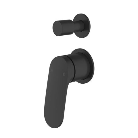 Ikon Sulu II Separate Wall Diverter Mixer Trim Kit Matte Black