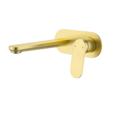 Ikon Sulu II Wall Basin Mixer Trim Kit Brushed Gold