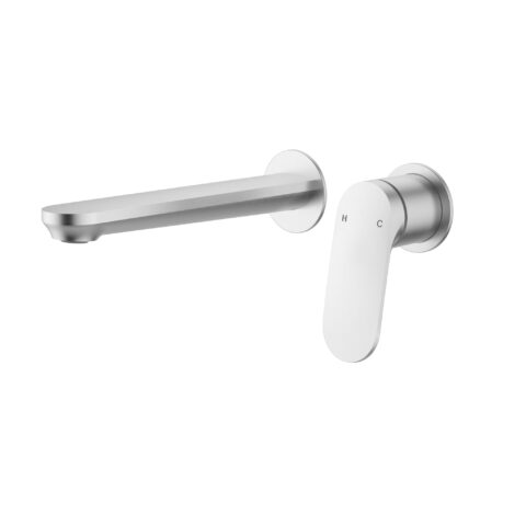 Ikon Sulu II Separate Wall Basin Mixer Trim Kit Brushed Nickel
