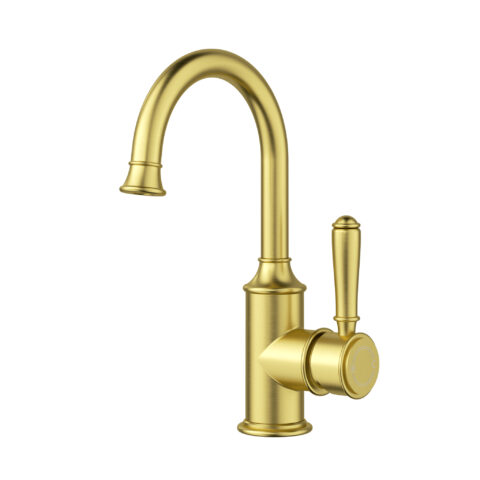 Ikon Clasico Gooseneck Basin Mixer Brushed Gold