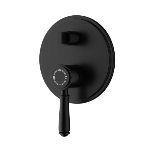 Ikon Clasico Wall Mixer Diverter Trim Kit Matte Black