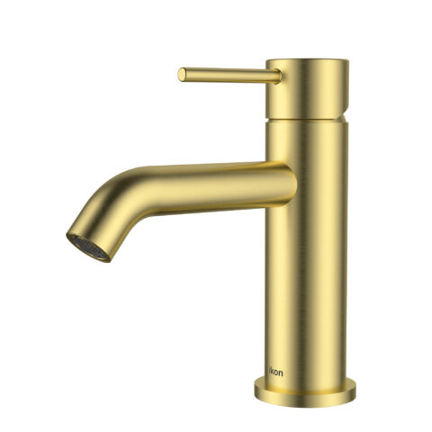 Ikon Hali Basin Mixer Brushed Gold