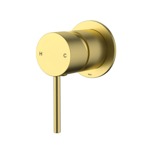Ikon Hali Wall Mixer 60mm Cover Plate Brushed Gold