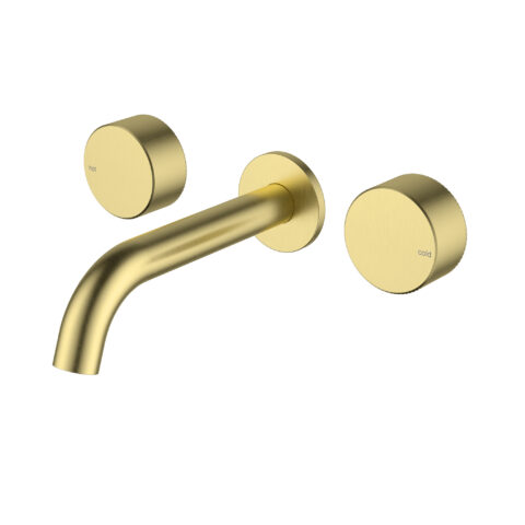 Ikon Hali 1/4 Turn C/D Wall Basin Set Brushed Gold