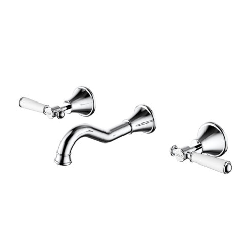 Ikon Clasico Bath Tap Set Ceramic Handles Chrome