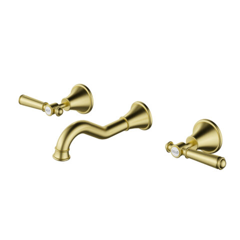 Ikon Clasico Bath Tap Set Brushed Gold