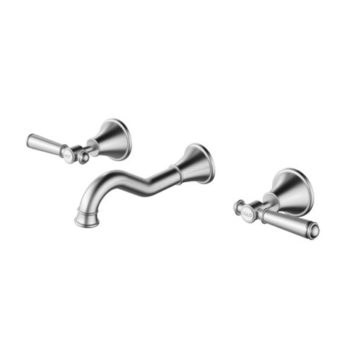 Ikon Clasico Bath Tap Set Brushed Nickel