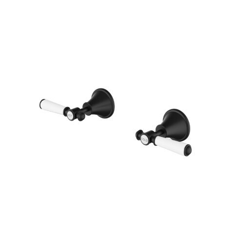 Ikon Classico Wall Top Assemblies Ceramic Handles Matte Black
