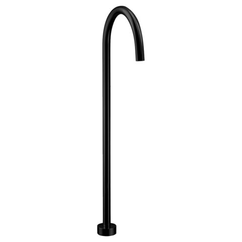 P & P Yale Round Floor Bath Spout Matte Black