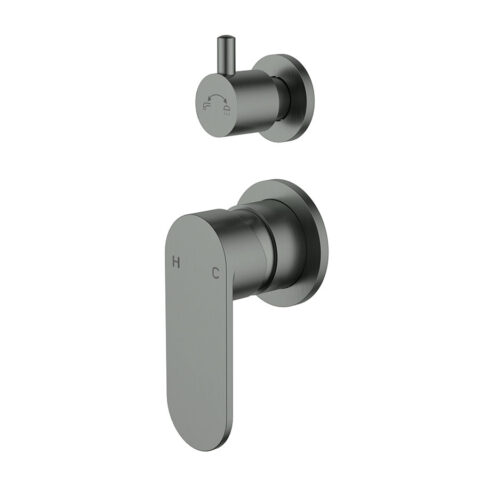 P&P Plus Sora SS Wall Diverter Mixer Trim Kit Gunmetal