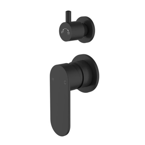 P&P Plus Sora SS Wall Diverter Mixer Trim Kit Matte Black