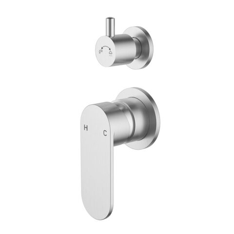 P&P Plus Sora SS Wall Diverter Mixer Trim Kit Stainless Steel